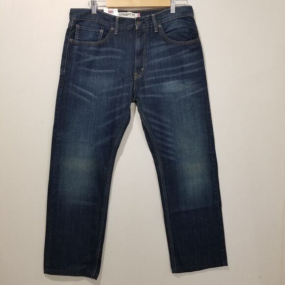 Levis 505 Jeans Men 34x30 Actual 34x29 Regular Fit Straight Blue Denim - Picture 12 of 12